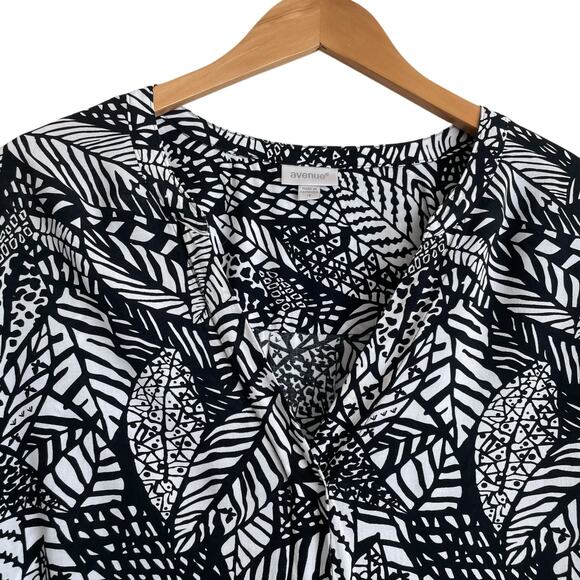 Avenue WomenTunic Top‎ 1X Abstract Foliage Boho Lagenlook Cottagecore Officewear - Picture 11 of 12